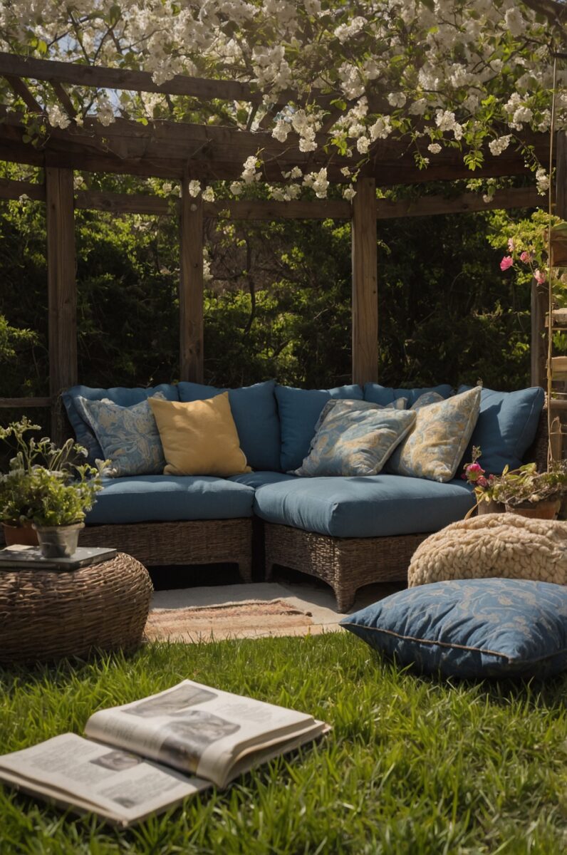 spring reading nook outdoors