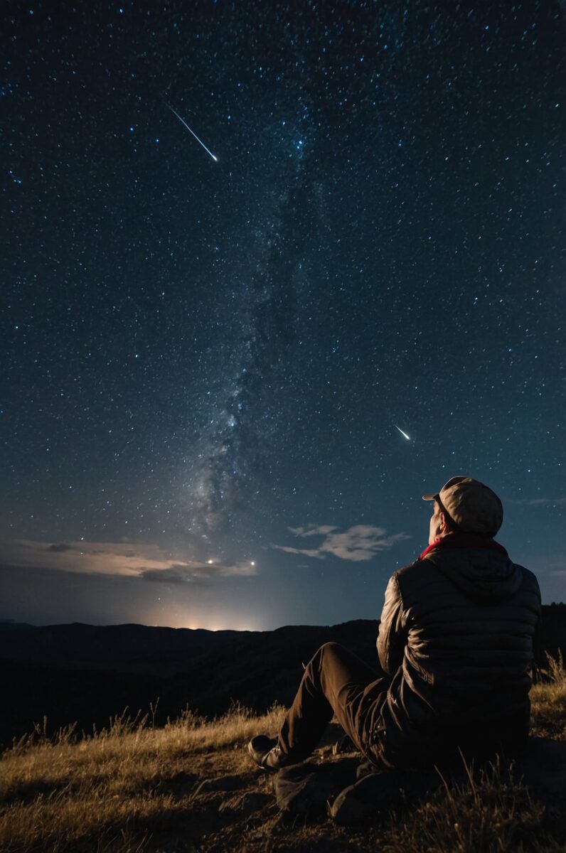stargazing during a meteor shower