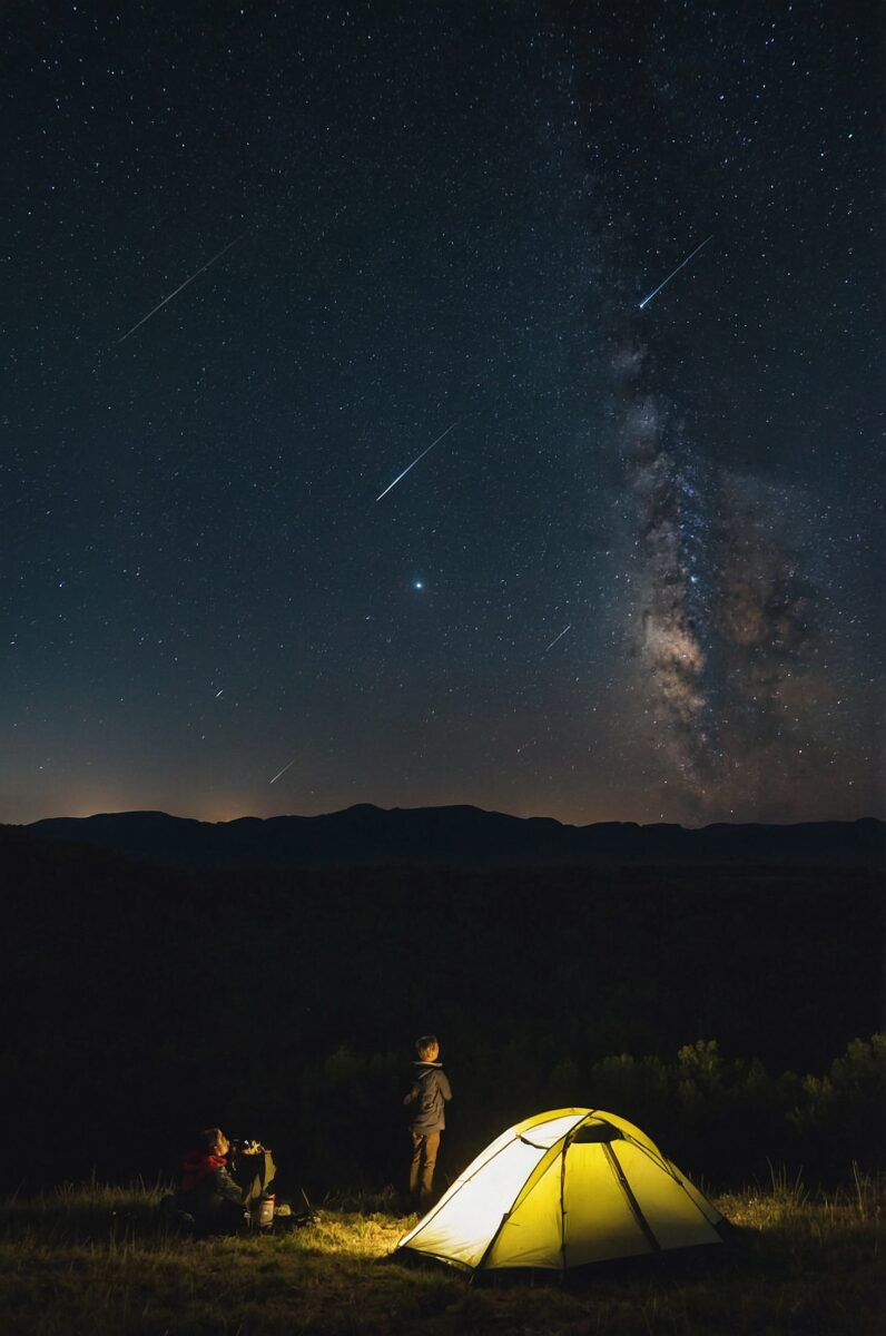 stargazing during a meteor shower