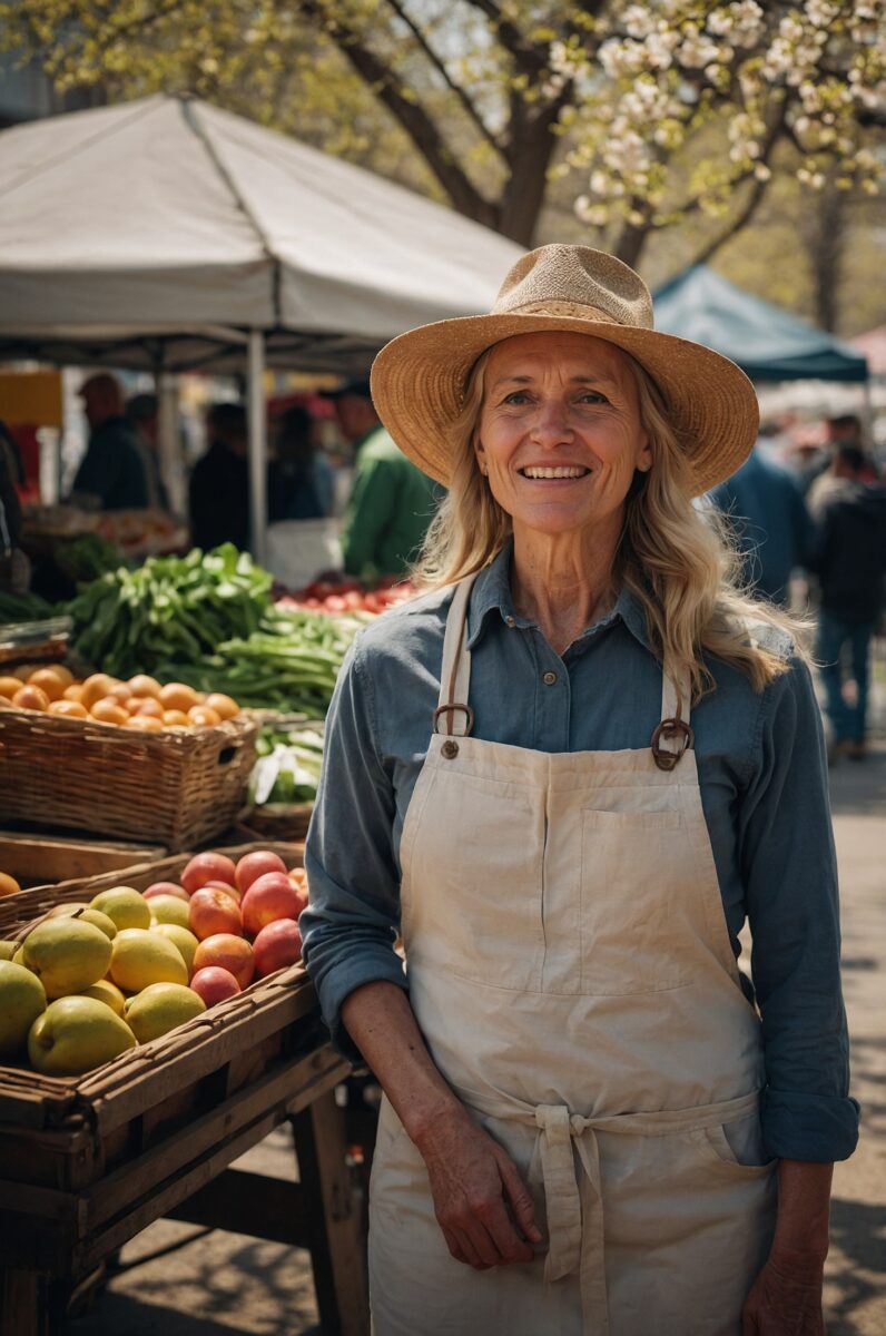farmers market during the spring season