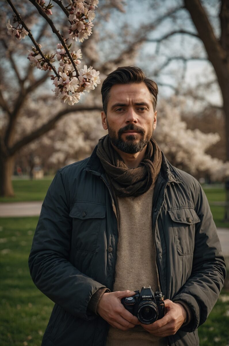 taking a spring photography shot 