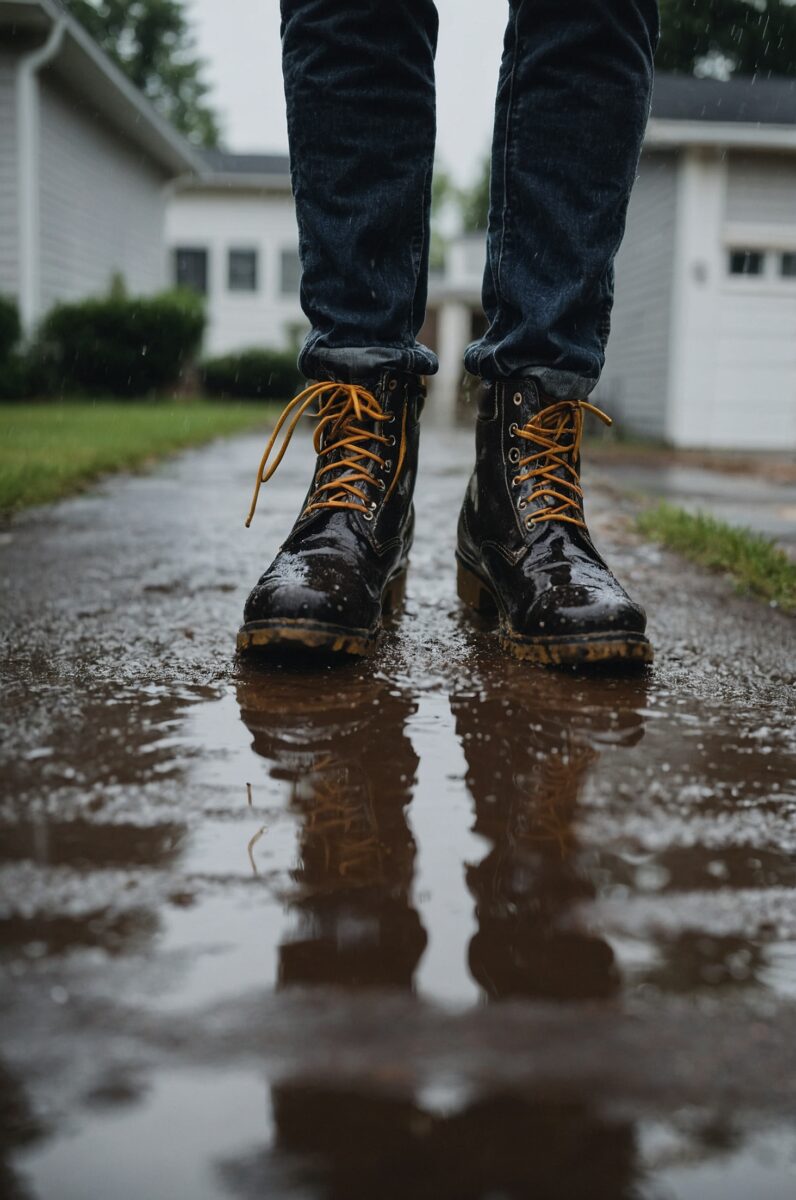 puddle jumping after the rainstorm