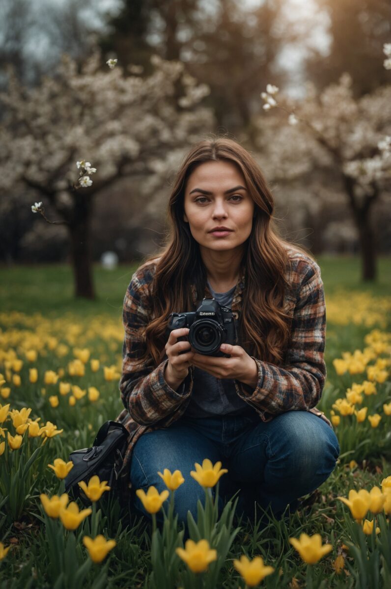 taking a spring photography shot 