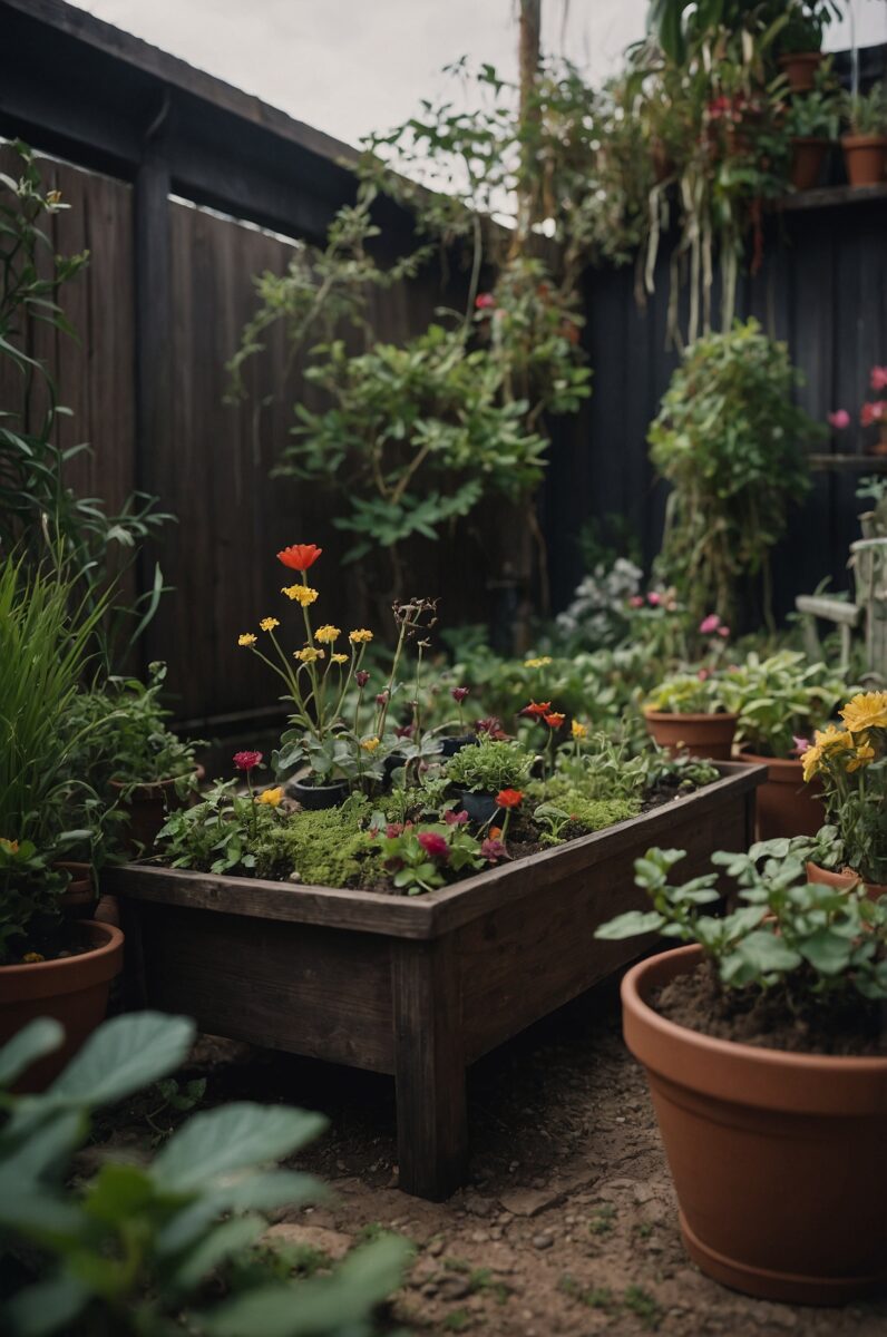 tiny garden in the balcony of the house