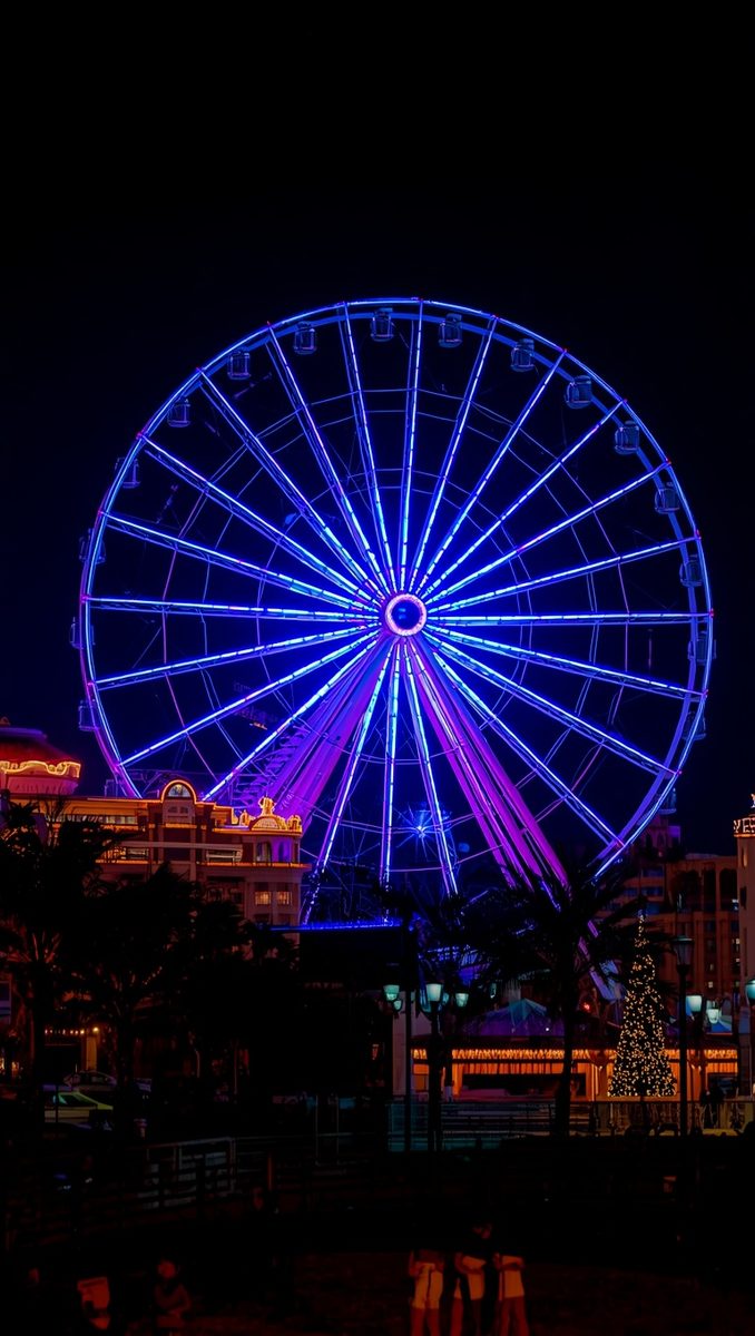 The Giant Wheel At Night Shows You The Whole Sparkling City